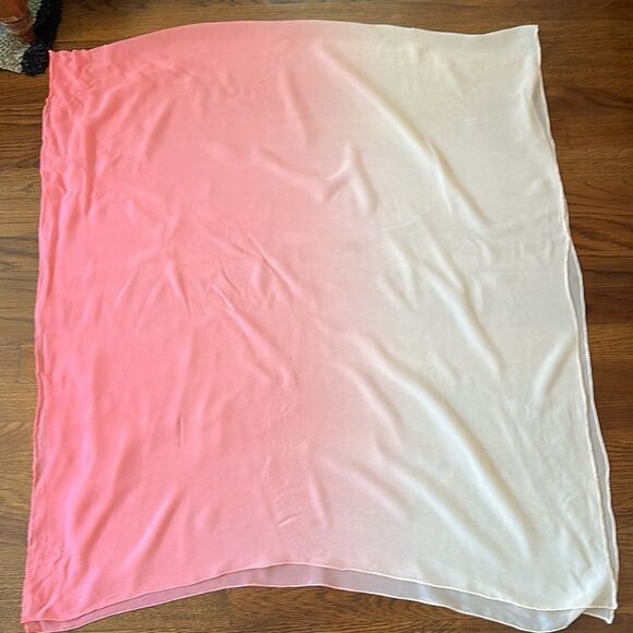 Vintage pink to cream hombre very large chiffon shawl/wrap - Picture 6 of 6